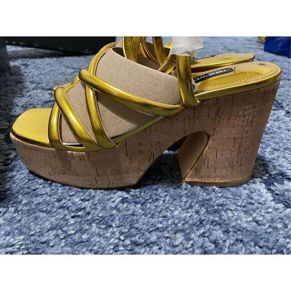 Nine West Corke Ankle Strap Platform Sandal Women’s 8.5 With Box New - Picture 4 of 8